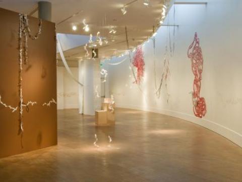 An installation of "Kind Favor, Kind Letter" by K. Carr, T. Ginzberg, L. Running
