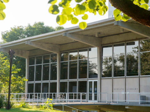 Burling Library on a sunny day