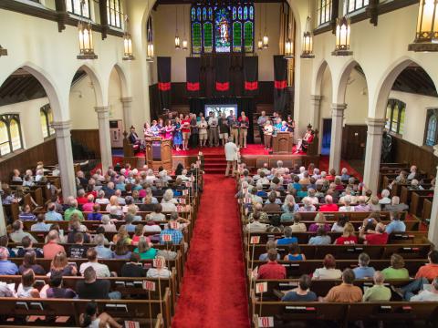Alumni Award winner honored during the Alumni Reunion Assembly