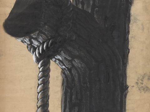 Detail of a branch and rope