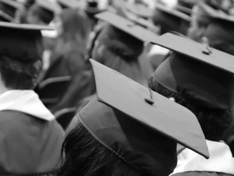 Graduates wearing mortar boards