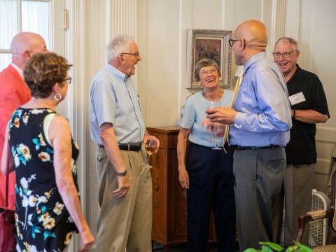 The Ericksons with President Raynard S. Kington and others celebrating the establishment of the endowed chair 
