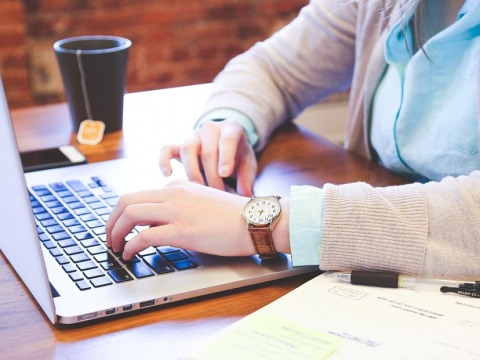 Student using computer