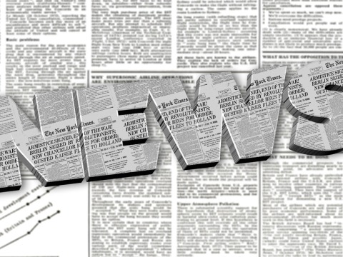 Newspaper with the word news printed across it