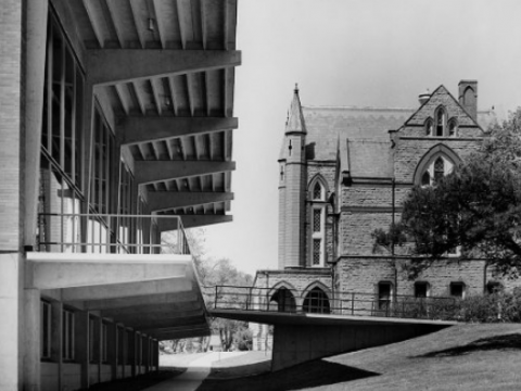 View of Burling Library and Blair Hall
