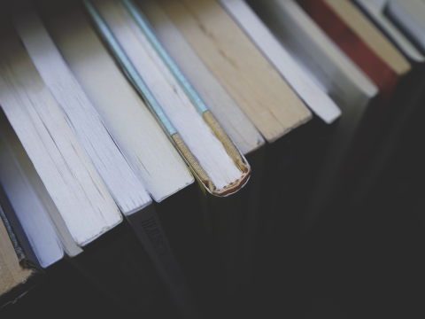 Books on a shelf
