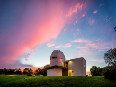 observatory at sunset