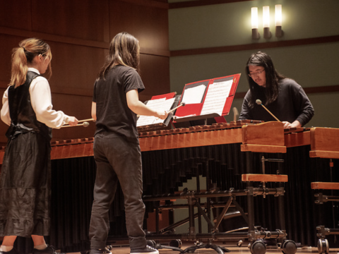 Grinnell College Percussion Ensemble spring performance in Sebring-Lewis Hall May 9, 2023