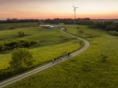 Sunset over the prairie 