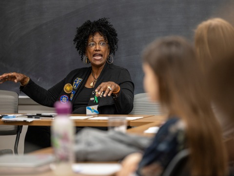 Kesho Scott in the classroom