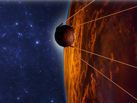 View of Sputnik in outerspace