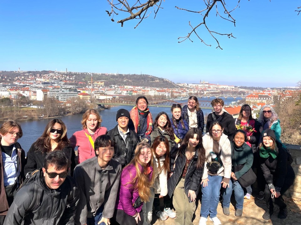 Group of students in Prague on a Global Learning Program trip