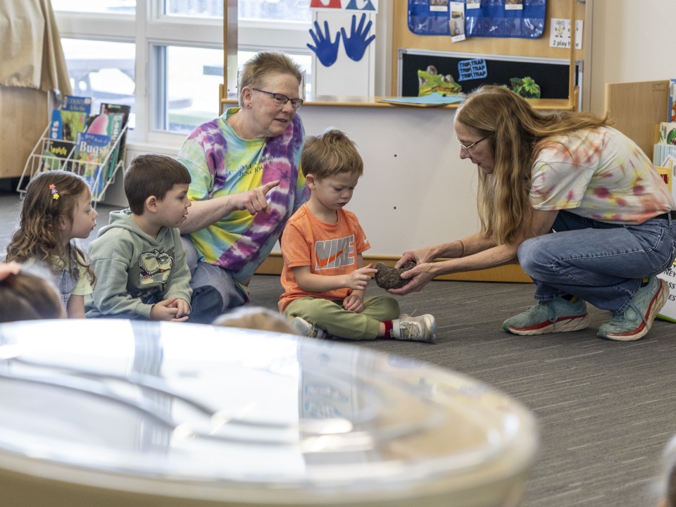 Karen and Connie with Preschool students 