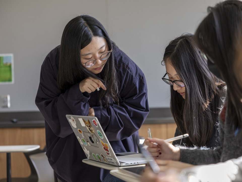 Rosy Bang '26 leads a Korean language course as part of the Alternate Language Study Option. 