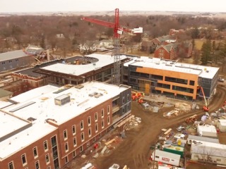aerial view of HSSC construction