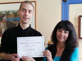 Isaac Walker, 2015 Helena Percas de Ponseti Award Recipient with Spanish chair Valérie Benoist (both pictured above)