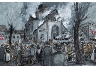 Barbara Yelin artwork of burning church