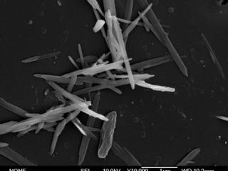 black and white microscopic image iron minerals slivers