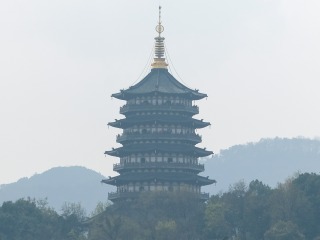 Round Chinese building on a cloudy day