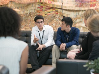 Kirtimay Pendse ’19 at UNAIDS with fellow interns and Panama's first lady