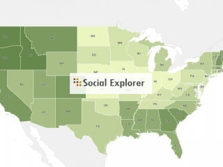 Social Explorer database logo with map of USA