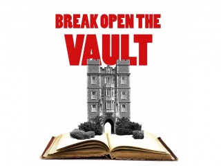 Break Open the Vault logo with Gates-Rawson tower on open book