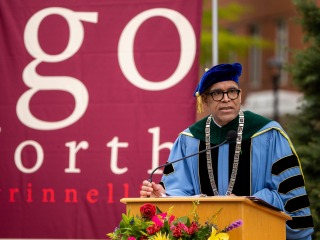 President Kington giving charge to the graduates