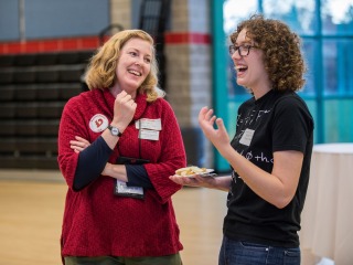 Participants at Grinnell Link reception in the Harris Center