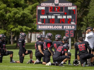 Football team during timeout