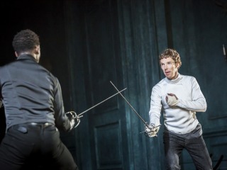 Benedict Cumberbatch and Kobna Holdbrook-Smith at the Barbican Theatre