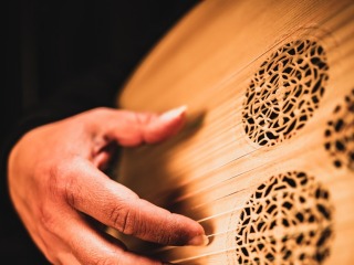 Person playing a lute
