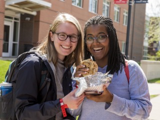 students with food