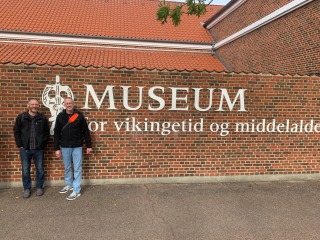Tim Arner and David Neville in front of Ribe Viking Museum 