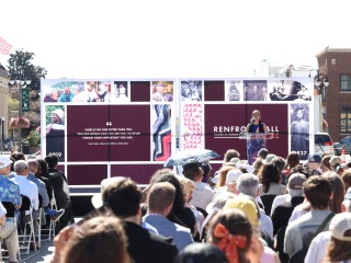 People sitting in the crowd at Renfrow Hall Dedication