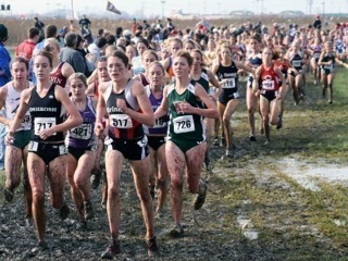 A group of cross country runners during the 2006 Nationals race.