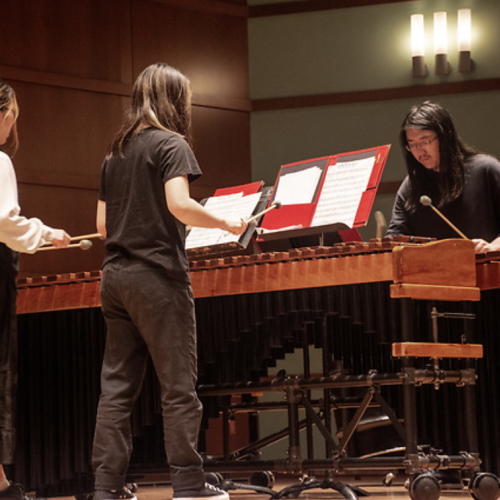 Grinnell College Percussion Ensemble spring performance in Sebring-Lewis Hall May 9, 2023