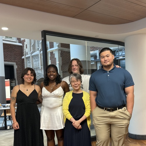 Ruby Brent, Melanie Oden, Associate Professor Mariko Shigeta Schimmel,Travis Chu, Howard Youngdahl