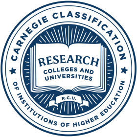 A round seal reads "Carnegie Classification of Institutions of Higher Education: Research Colleges and Universities (R.C.U.)