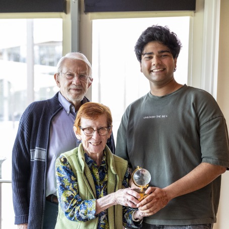 student with award Nancy Maly