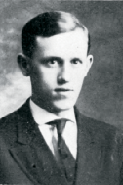 Vintage black and white photo of a young Harry Hopkins