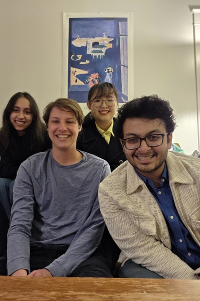 Parikshit with three friends who also work at the Wilson Center