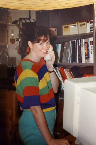 Biology Department Technical Assistant Carolyn Bosse in the early years of her career at Grinnell.