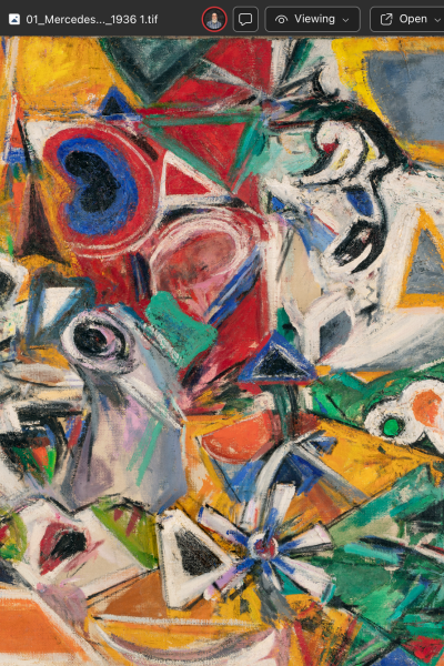 Mercedes Matter, Untitled, 1936. Oil on canvas, 38 x 35 in. Courtesy of Mark Borghi, the American Federation of Arts, the Christian Levett Collection, and FAMM. Photo: Fraser Marr.
